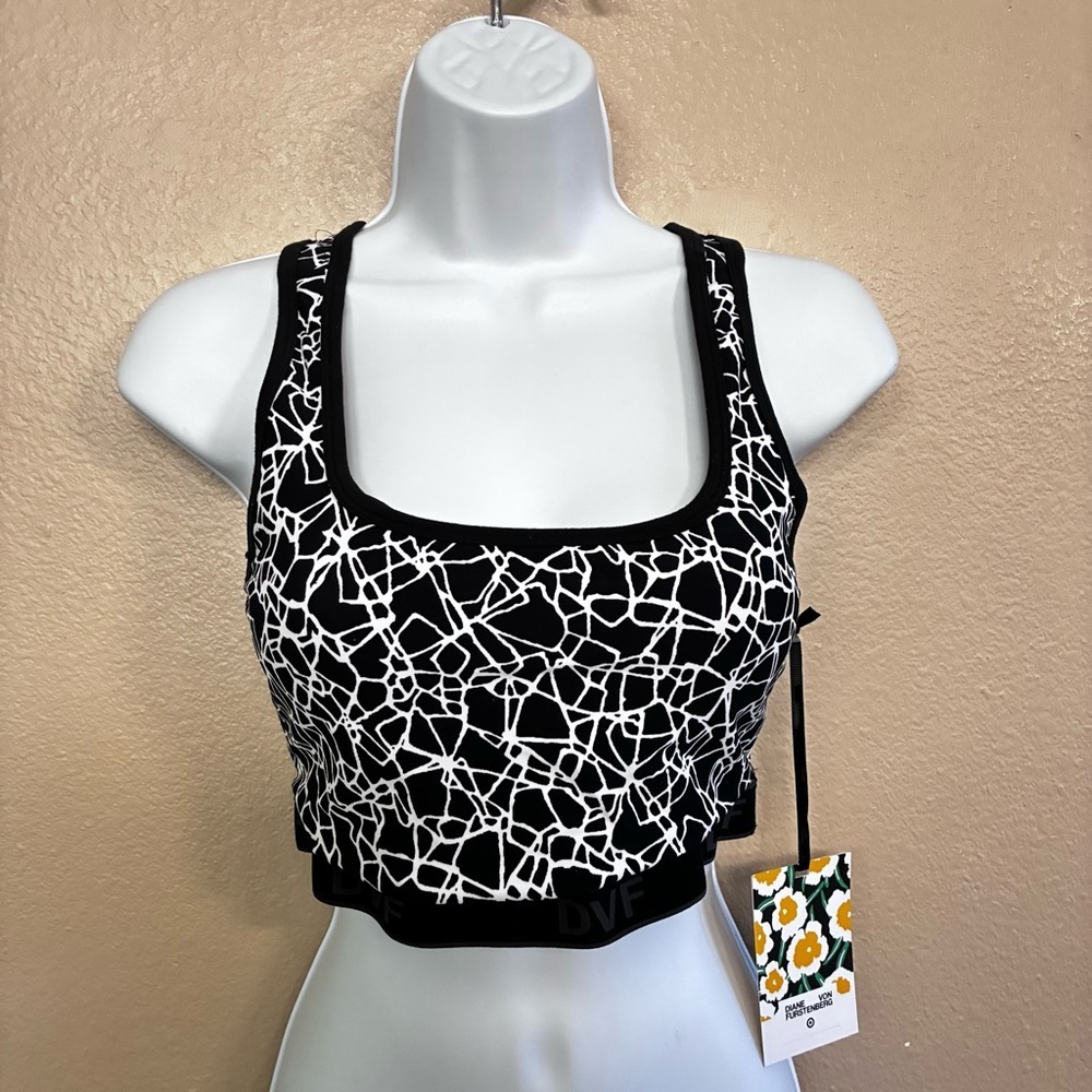 Diane Von Furstenberg x Target Cracked Glass Racerback Sports Bra Size M - Picture 2 of 10